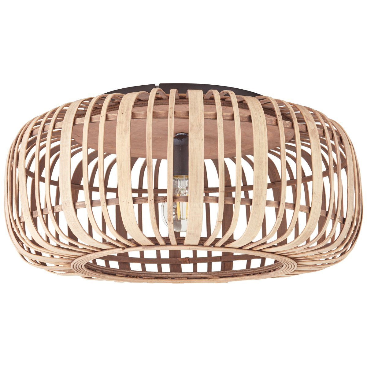 Woodrow Ø50 Naturaleza plafón De Brilliant - La l&aacute;mpara emite una luz c&aacute;lida y agradable y crea un ambiente agradable en la habitaci&oacute;n.