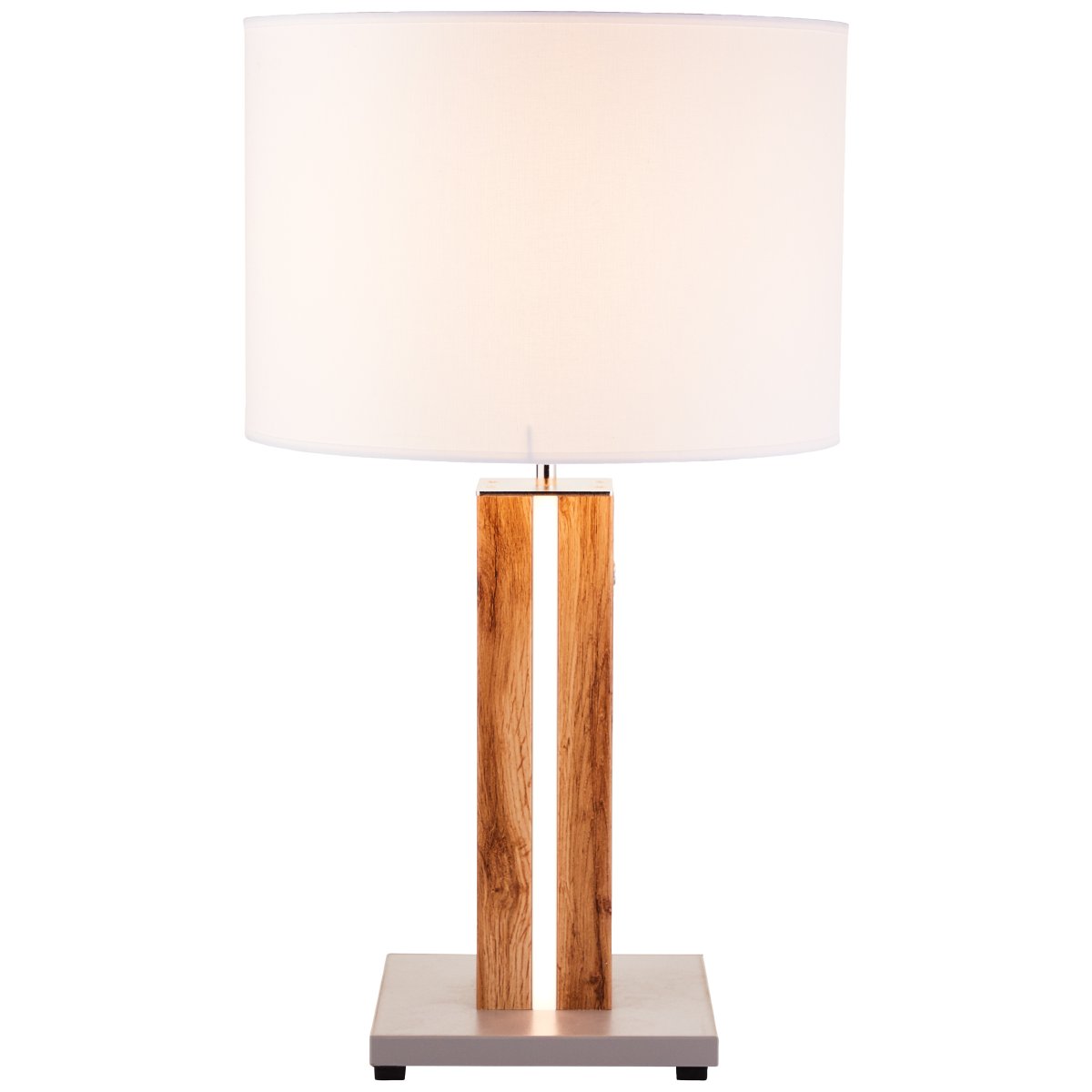 Magnus 55cm Madera clara lámpara de mesa De Brilliant - La l&aacute;mpara de mesa Magnus combina funcionalidad y estilo con su pata de madera, que cuenta con iluminaci&oacute;n LED regulable integrada con luz blanca c&aacute;lida.