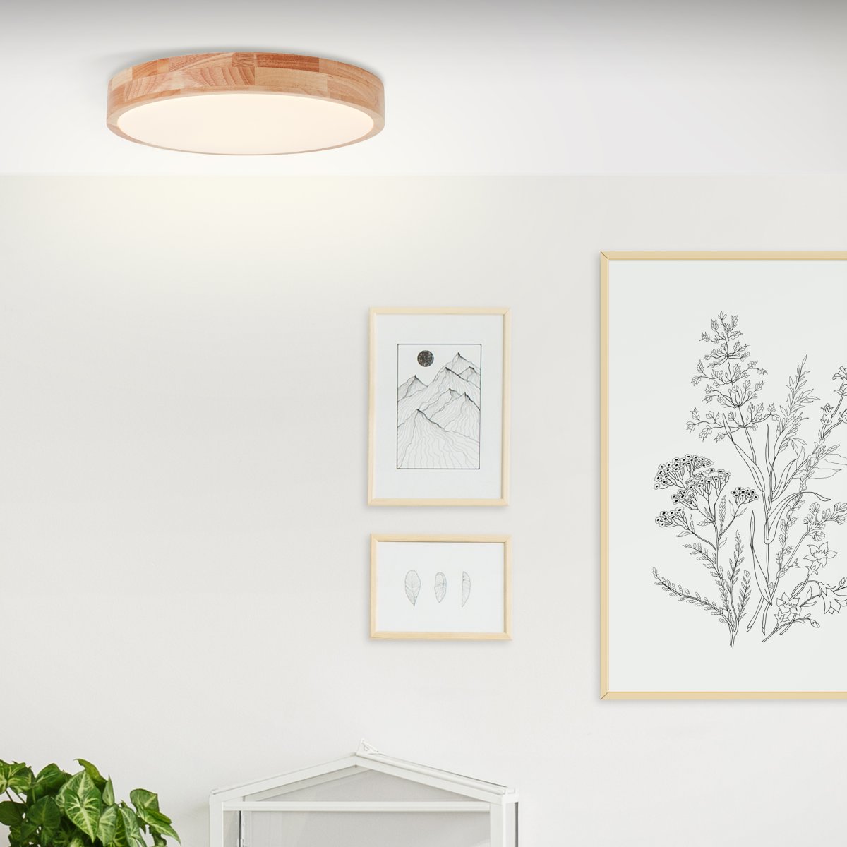 Slimline Ø40 Madera clara plafón De Brilliant - La delgada l&aacute;mpara de pared y techo combina una funcionalidad sencilla y un dise&ntilde;o elegante.