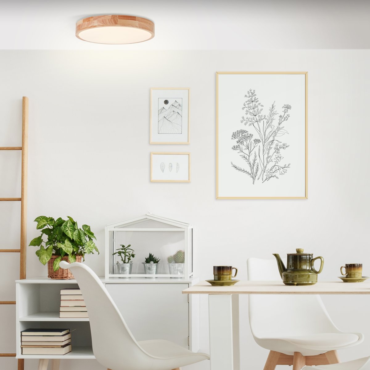 Slimline Ø40 Madera clara plafón De Brilliant - La delgada l&aacute;mpara de pared y techo combina una funcionalidad sencilla y un dise&ntilde;o elegante.