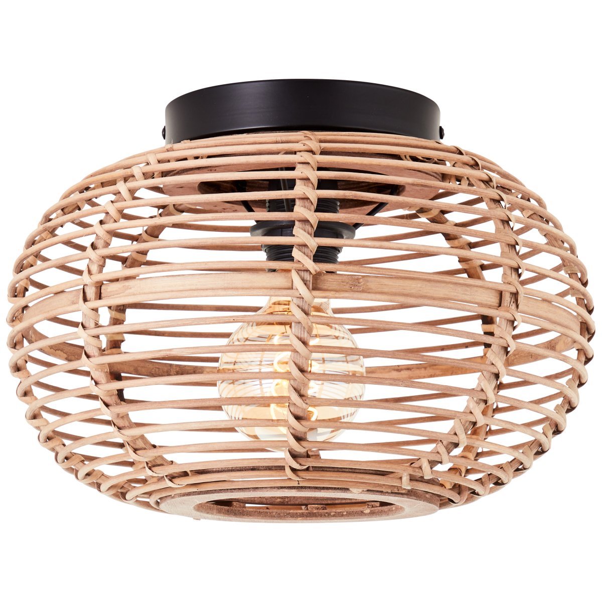 Woodball Ø32 Naturaleza plafón De Brilliant - La fuente de luz difunde una luz agradable a trav&eacute;s de las l&aacute;minas de madera y crea un ambiente acogedor, por ejemplo en el pasillo, la cocina o el dormitorio.