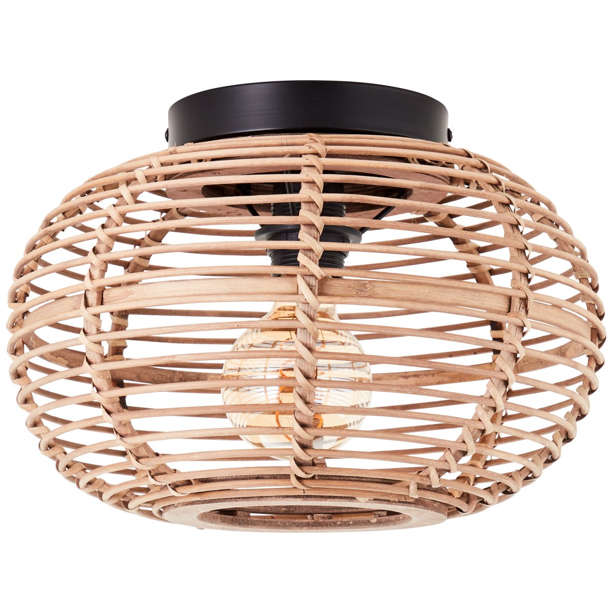 Woodball Ø32 Naturaleza plafón De Brilliant - La fuente de luz difunde una luz agradable a trav&eacute;s de las l&aacute;minas de madera y crea un ambiente acogedor, por ejemplo en el pasillo, la cocina o el dormitorio.