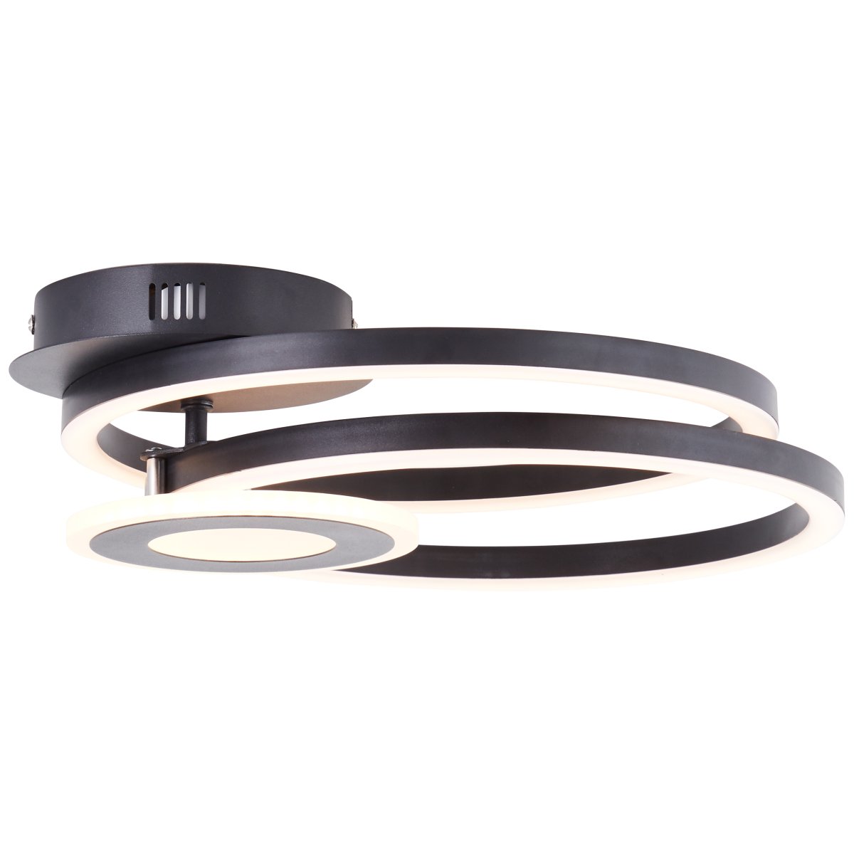 Bray 52cm Negro plafón De Brilliant - La lámpara de techo Bray emite una luz acogedora que es adecuada tanto para salas de estar como para pasillos.