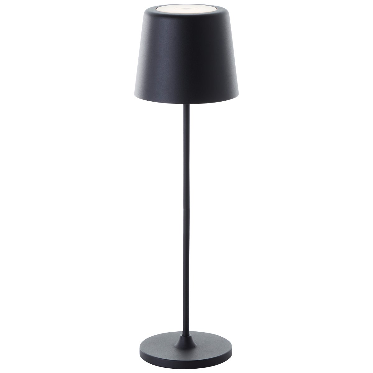 Kaami 37cm Negro mate portátil De Brilliant - La l&aacute;mpara de mesa dispone de un regulador t&aacute;ctil y ofrece una agradable luz blanca c&aacute;lida (3000 K, 310 l&uacute;menes).