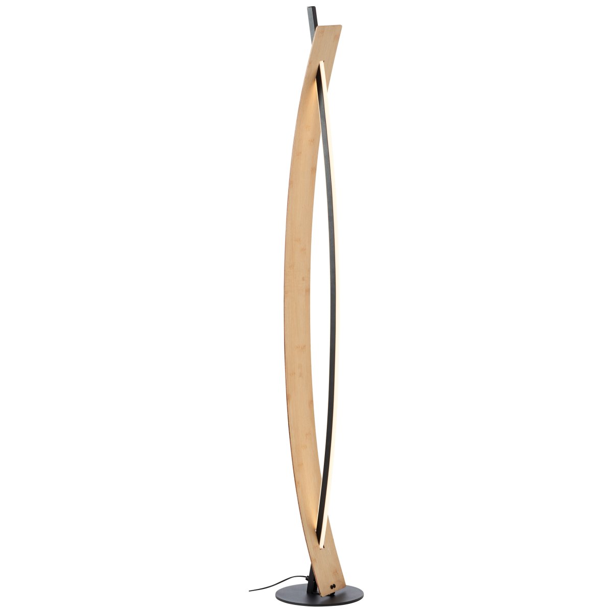 Visby Naturaleza lámpara de pie De Brilliant - La majestuosa l&aacute;mpara de 120 cm est&aacute; hecha de metal y bamb&uacute;, lo que le confiere durabilidad y una est&eacute;tica c&aacute;lida y acogedora.