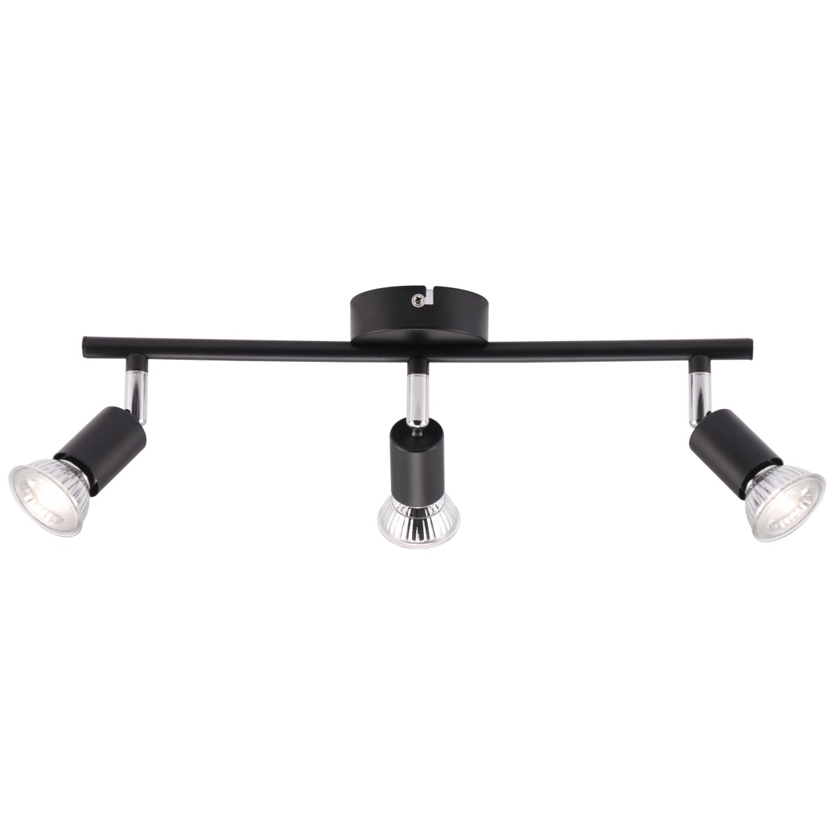 Prato 3 Negro mate foco de techo De Brilliant - Plafón Prato de tres focos orientables en acabado negro mate.