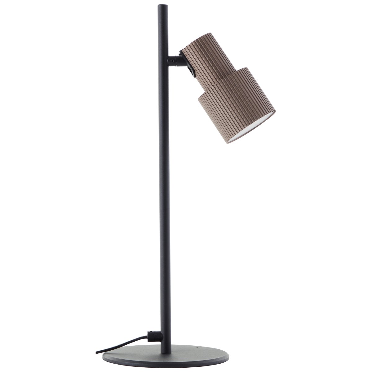 Cadiz 42cm Negro mate lámpara de escritorio De Brilliant - Dispone de un cabezal de lámpara orientable en aspecto de bronce cepillado, que garantiza una distribución óptima de la luz.