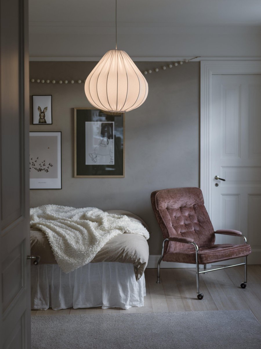 Tea Pantalla Excl. Colgante Ø43 Blanco Lámpas de techo De PR Home - La l&aacute;mpara de techo Tea forma parte de una serie de l&aacute;mparas de diferentes tama&ntilde;os y formas, revestidas de tejido de jersey blanco.