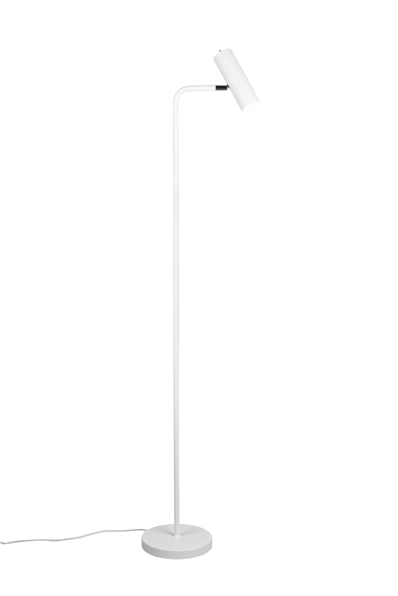 Marley Blanco lámpara de pie De Trio Lighting - El cabezal móvil se puede ajustar fácilmente hacia arriba o hacia abajo, lo que hace que la lámpara sea perfecta como luz de lectura en el sofá o como iluminación discreta en el pasillo.