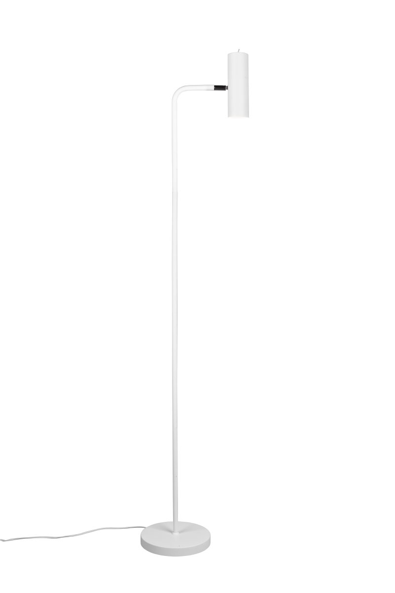 Marley Blanco lámpara de pie De Trio Lighting - El cabezal móvil se puede ajustar fácilmente hacia arriba o hacia abajo, lo que hace que la lámpara sea perfecta como luz de lectura en el sofá o como iluminación discreta en el pasillo.
