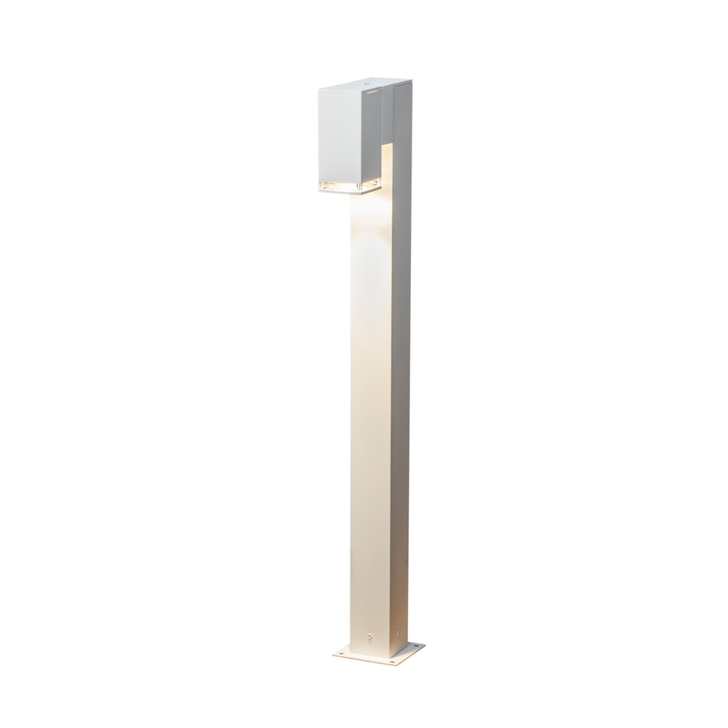 Pollux 100cm Blanco balizas De Konstsmide - Con su diseño minimalista y su luz orientada hacia abajo, proporciona una iluminación elegante y atmosférica a lo largo de caminos, terrazas o parterres de jardín.