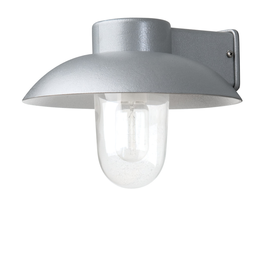 Mani Gris lámpara de exterior De Konstsmide - La pantalla ancha y la cúpula de cristal transparente emiten una luz agradable y dirigida, lo que hace que la lámpara sea perfecta para entradas y patios.