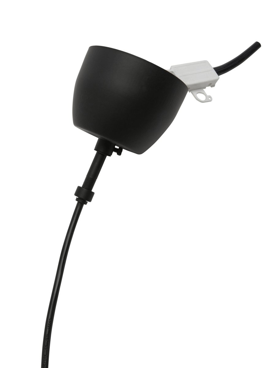 Solo Ø26 Negro Lámpas de techo De PR Home - Cable de plástico negro de 1,6 m de longitud con cazoleta de techo para suspensión con gancho del mismo color que la pantalla.