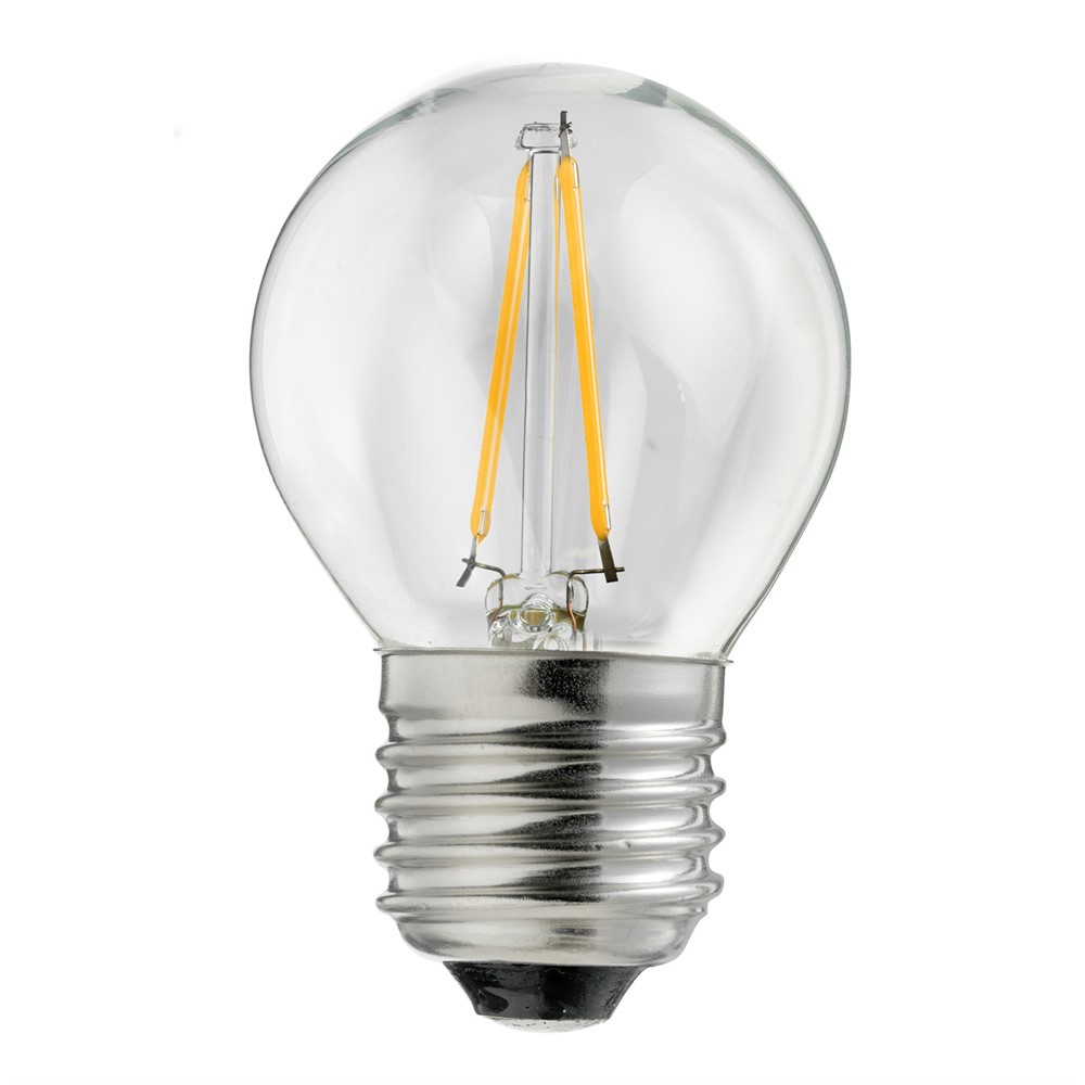 LED E27 globo 2W 2700K Transparente De Unison - Descubre esta bombilla CLASSIC transparente E27 con una potencia de tan solo 2W y una luz c&aacute;lida y agradable; 2700 K.