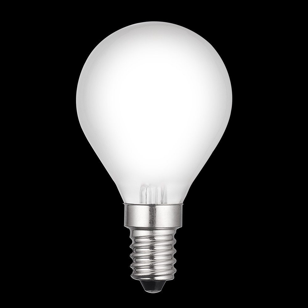 LED E14 globo mate 0,8W 2700K Blanco De Unison - La fuente de luz CLASSIC Globe Matte E14 con una potencia de 0,8 W y una luz c&aacute;lida de 2700 K garantiza una distribuci&oacute;n de la luz suave y agradable.