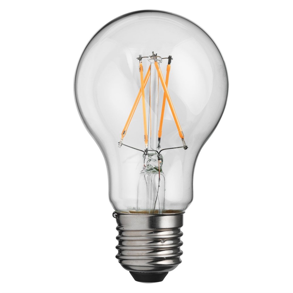E27 normal 4W 2700K Transparente De Unison - Con una potencia de 4 W y una luz cálida y acogedora de 2700 K, esta bombilla ofrece el mismo brillo que las bombillas incandescentes convencionales, pero con un consumo de energía significativamente menor.