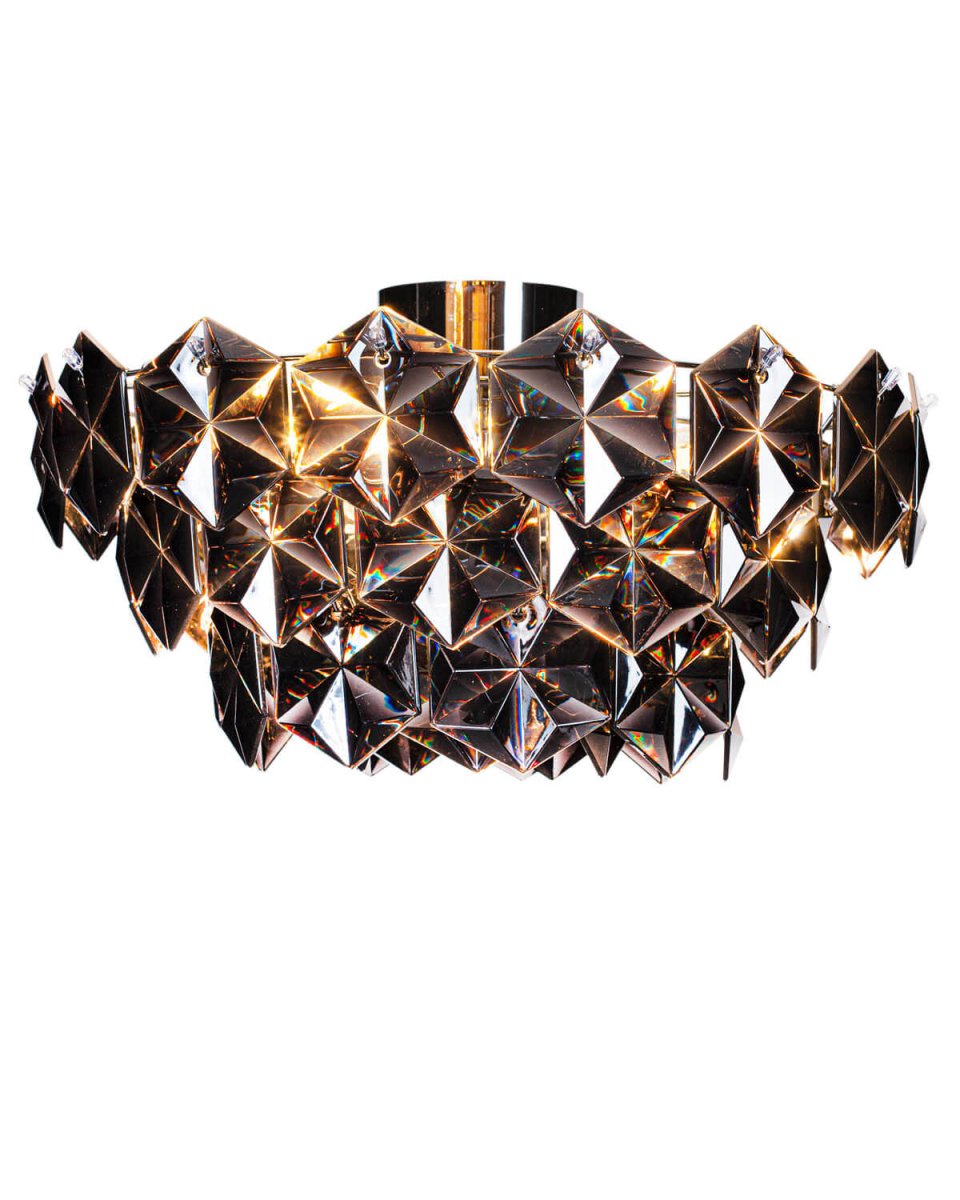 Monarque Ø50 Negro cristal De By Rydéns - Esta l&aacute;mpara de techo es perfecta para quienes buscan una l&aacute;mpara de techo llamativa pero no tienen suficiente espacio para una l&aacute;mpara colgante.