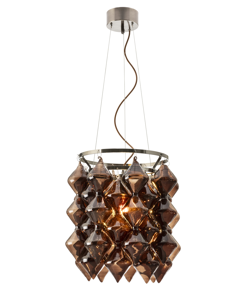 Gemma Ø45 Marrón Lámpas de techo De By Rydéns - Dise&ntilde;ada por Lisa Hilland, la l&aacute;mpara de techo Gemma es una pieza de dise&ntilde;o &uacute;nica, a la moda gracias a su cristal marr&oacute;n.