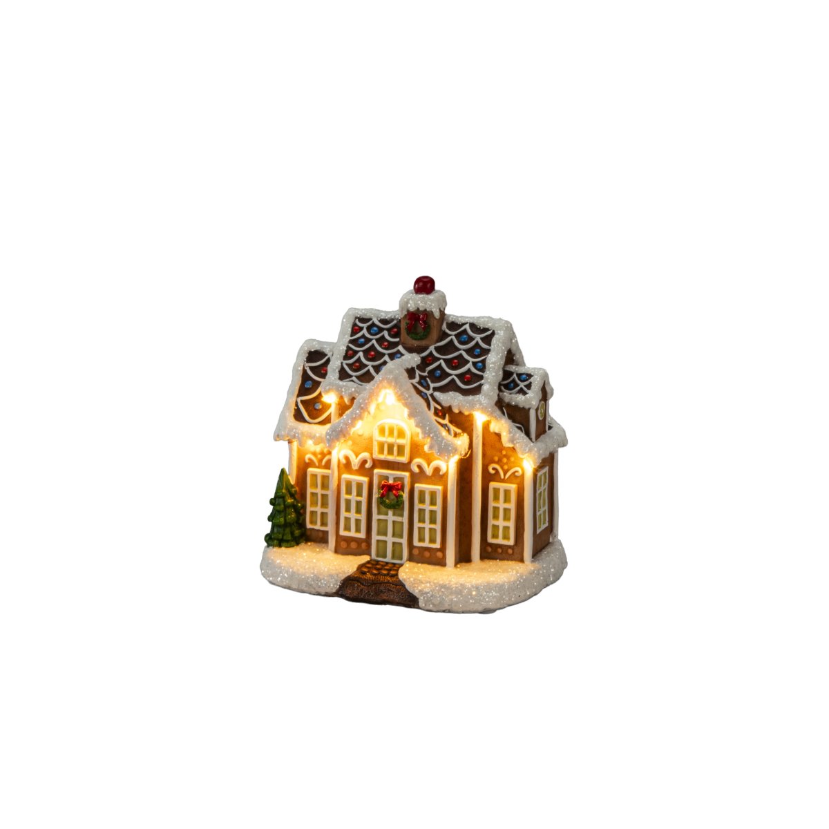 Casa De Jengibre LED 17cm Marrón De Konstsmide - Linda casa de jengibre con 9 luces LED que irradian la magia de la Navidad en un c&aacute;lido resplandor blanco.