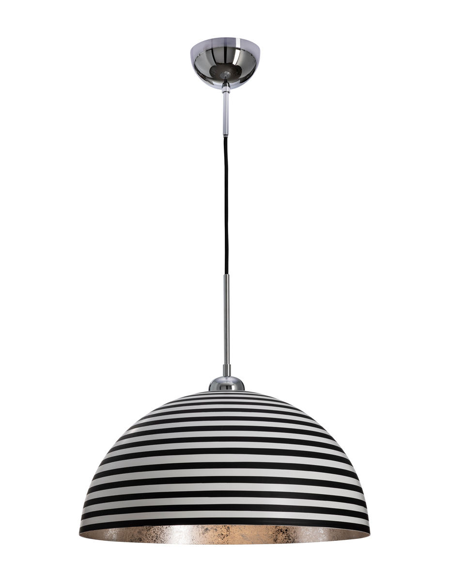 Stripe Ø45 En blanco y negro Lámpas de techo De By Rydéns - El interior plateado refleja la luz de forma hermosa, enfatizando el car&aacute;cter decorativo de la l&aacute;mpara y contribuyendo a una iluminaci&oacute;n agradable.