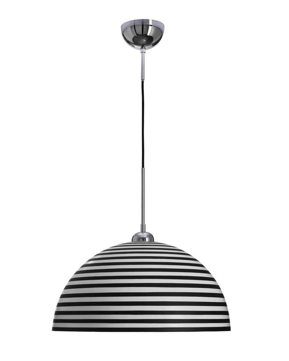 Stripe Ø45 En blanco y negro Lámpas de techo De By Rydéns - El interior plateado refleja la luz de forma hermosa, enfatizando el car&aacute;cter decorativo de la l&aacute;mpara y contribuyendo a una iluminaci&oacute;n agradable.