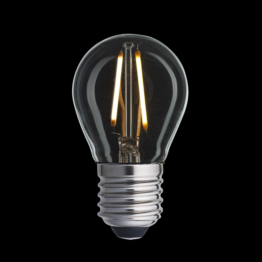 LED E27 globo 2W 2700K Transparente De Unison - Descubre esta bombilla CLASSIC transparente E27 con una potencia de tan solo 2W y una luz c&aacute;lida y agradable; 2700 K.