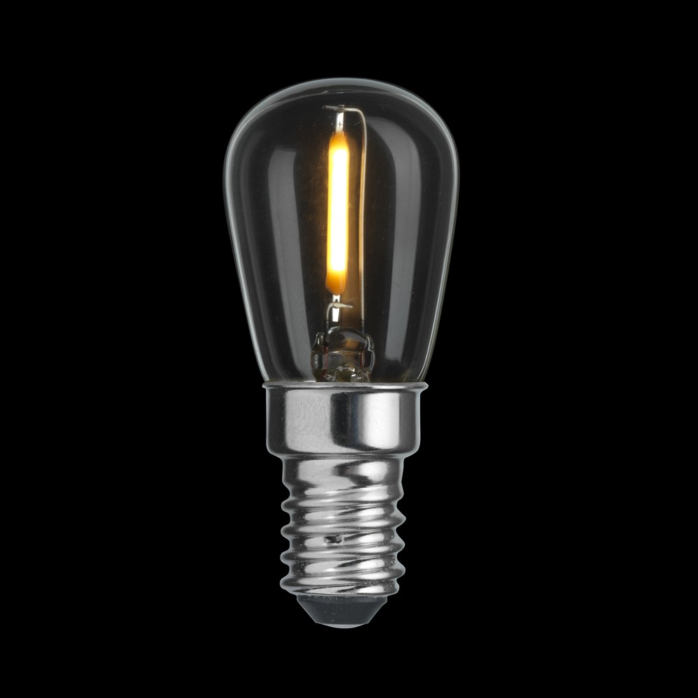 Bombilla E14 Pera 0,8W 2700K Transparente De Unison - La bombilla CLASSIC con fuente de luz E14 es transparente y tiene una potencia de 0,8 W y una luz c&aacute;lida de 2700 K.