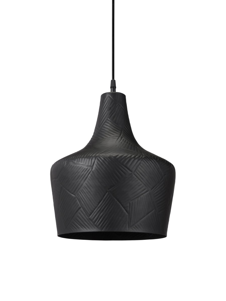 Ribble Ø25 Negro Lámpas de techo De PR Home - Cable de pl&aacute;stico negro de 1,5 m de longitud con cazoleta de techo para suspensi&oacute;n con gancho del mismo color que la pantalla.