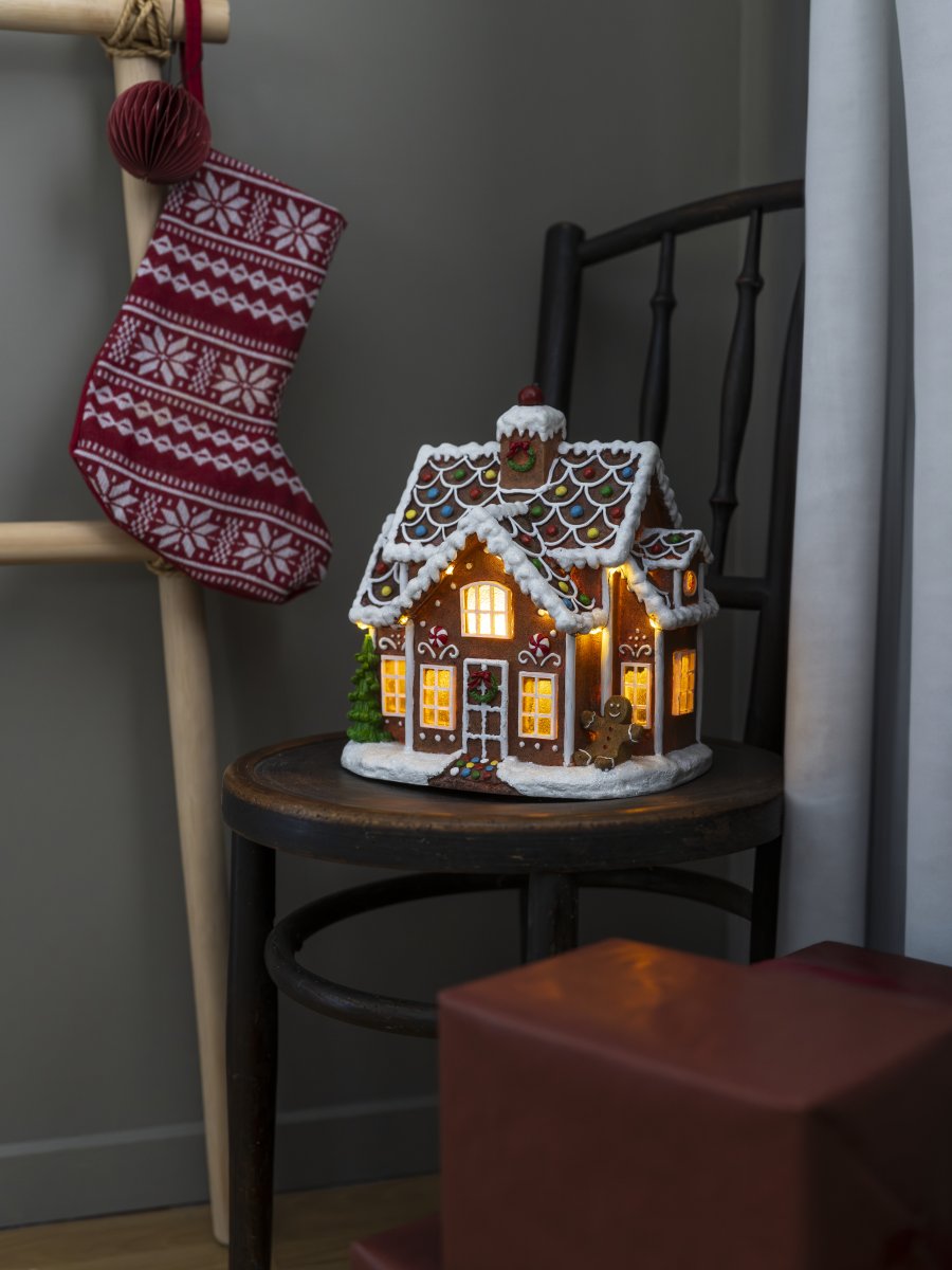 Casa De Jengibre 27cm Marrón De Konstsmide - Linda casa de jengibre con 11 luces LED &aacute;mbar que brillan con la magia de la Navidad.