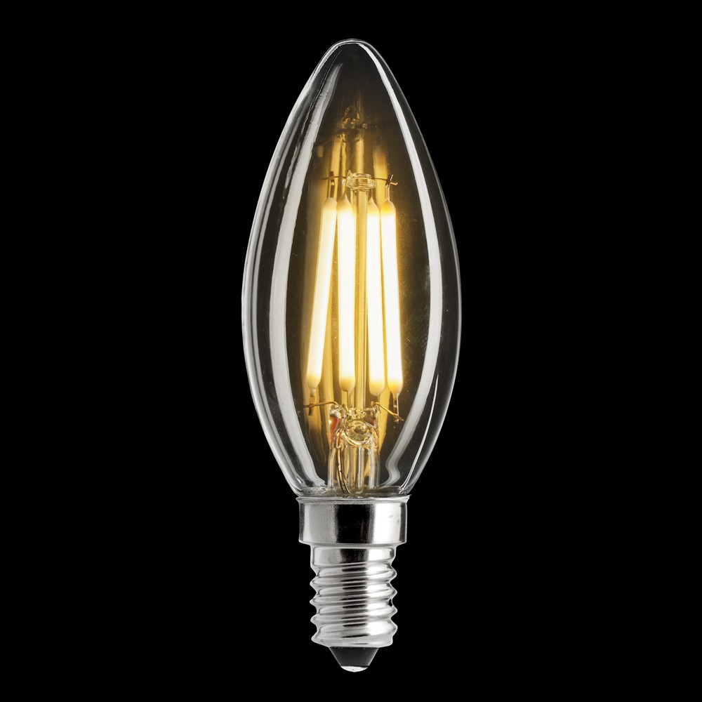 LED E14 Tipo Vela 4W 2700K Regulable Transparente De Unison - 