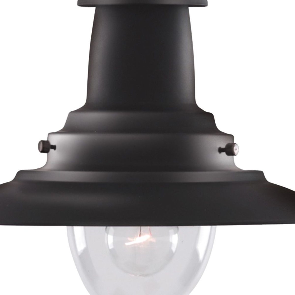 Fisherman Ø32 Negro Lámpas de techo De Searchlight - La lámpara de techo Fisherman en color negro con pantalla de cristal transparente es una lámpara robusta de estilo industrial clásico.