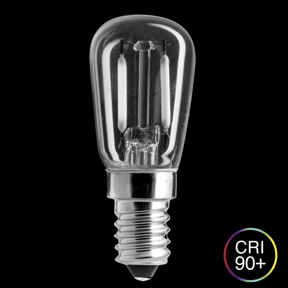 Bombilla LED E14 forma de pera 1,5W 2700K regulable Transparente De Unison - 