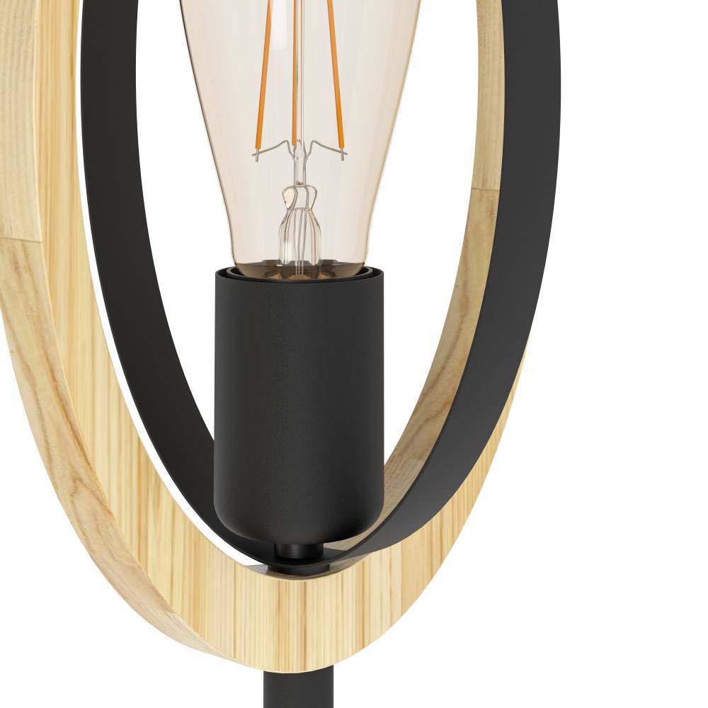 Basildon 35cm Negro lámpara de mesa De Eglo - Su diseño abierto y su fuente de luz decorativa hacen de la lámpara una fuente de luz funcional y un hermoso detalle interior.