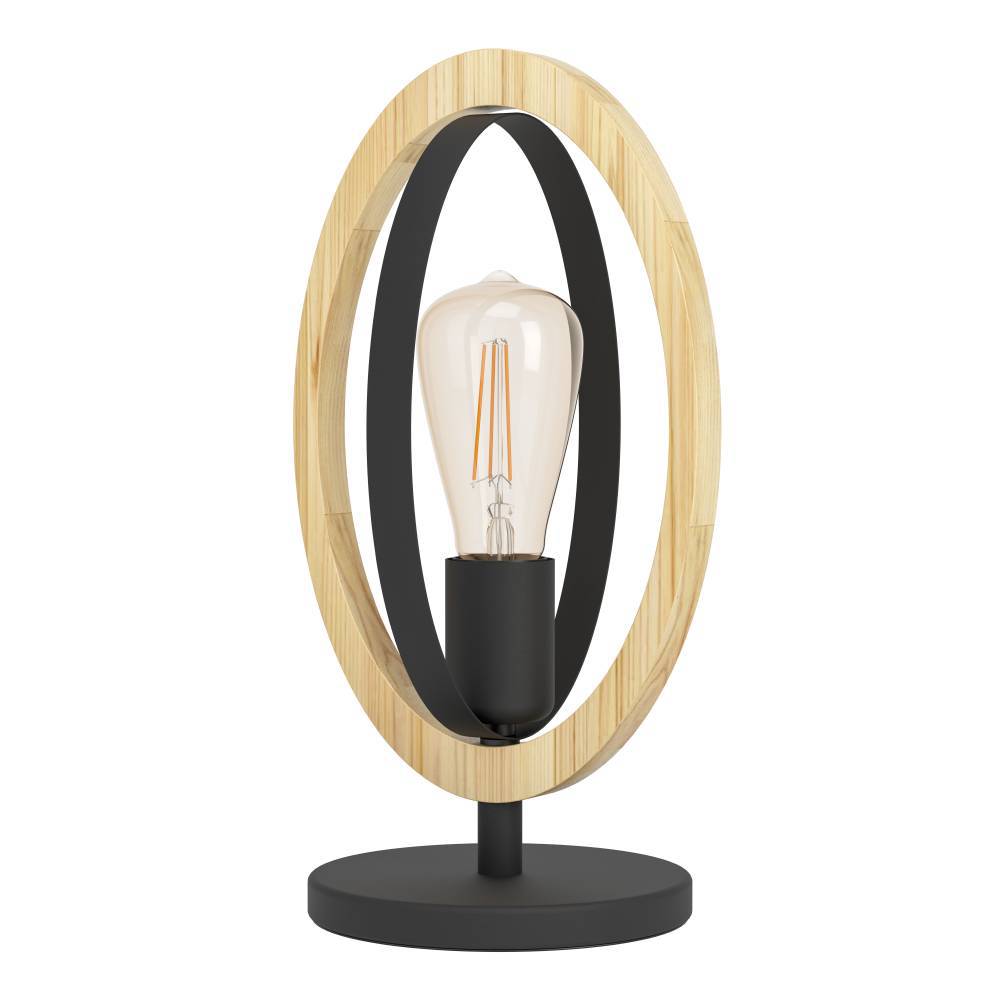 Basildon 35cm Negro lámpara de mesa De Eglo - Su diseño abierto y su fuente de luz decorativa hacen de la lámpara una fuente de luz funcional y un hermoso detalle interior.
