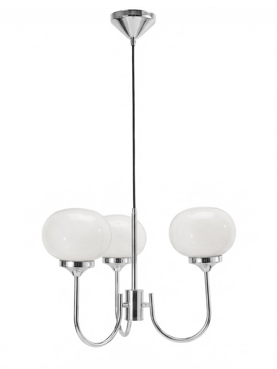 Elsy 3 Ø45 Cromo Lámpas de techo De PR Home - Est&aacute; fabricada en metal con acabado cromado y pantallas de cristal blanco.