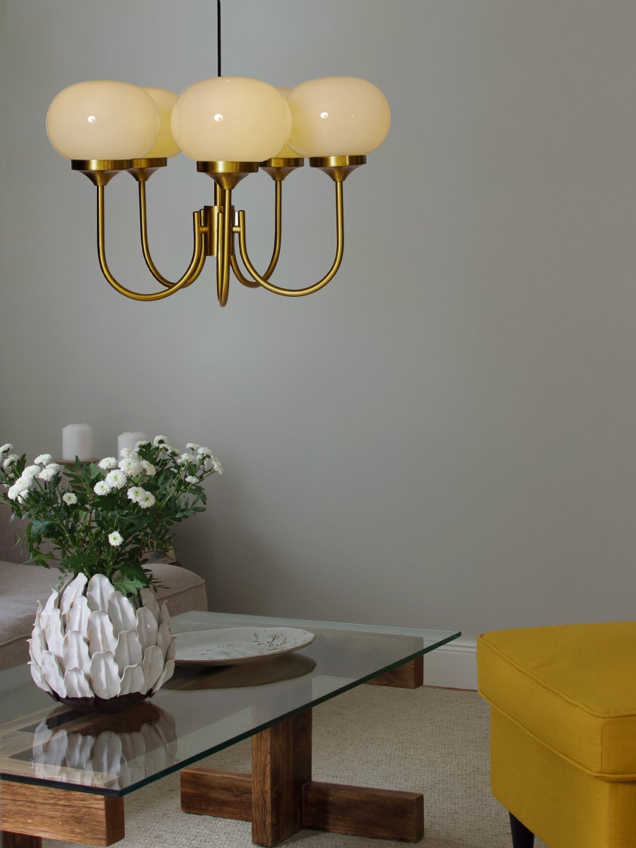 Elsy 5 Ø56 Latón cepillado Lámpas de techo De PR Home - Esta lámpara de techo de latón cepillado combina una elegancia atemporal con una luz cálida y acogedora.