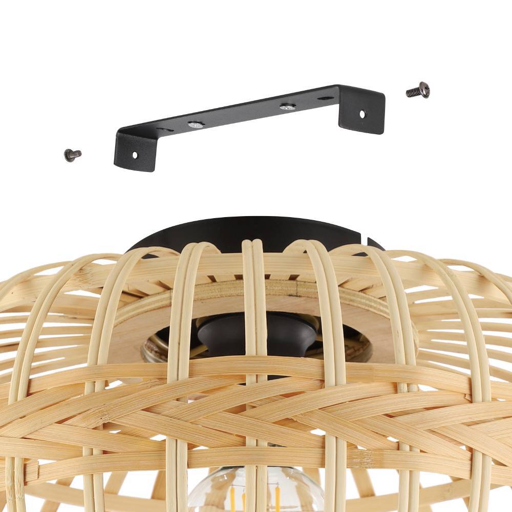 Amsfield Ø45 Naturaleza plafón De Eglo - El diseño abierto le da a la lámpara una sensación de amplitud y resalta la fuente de luz.
