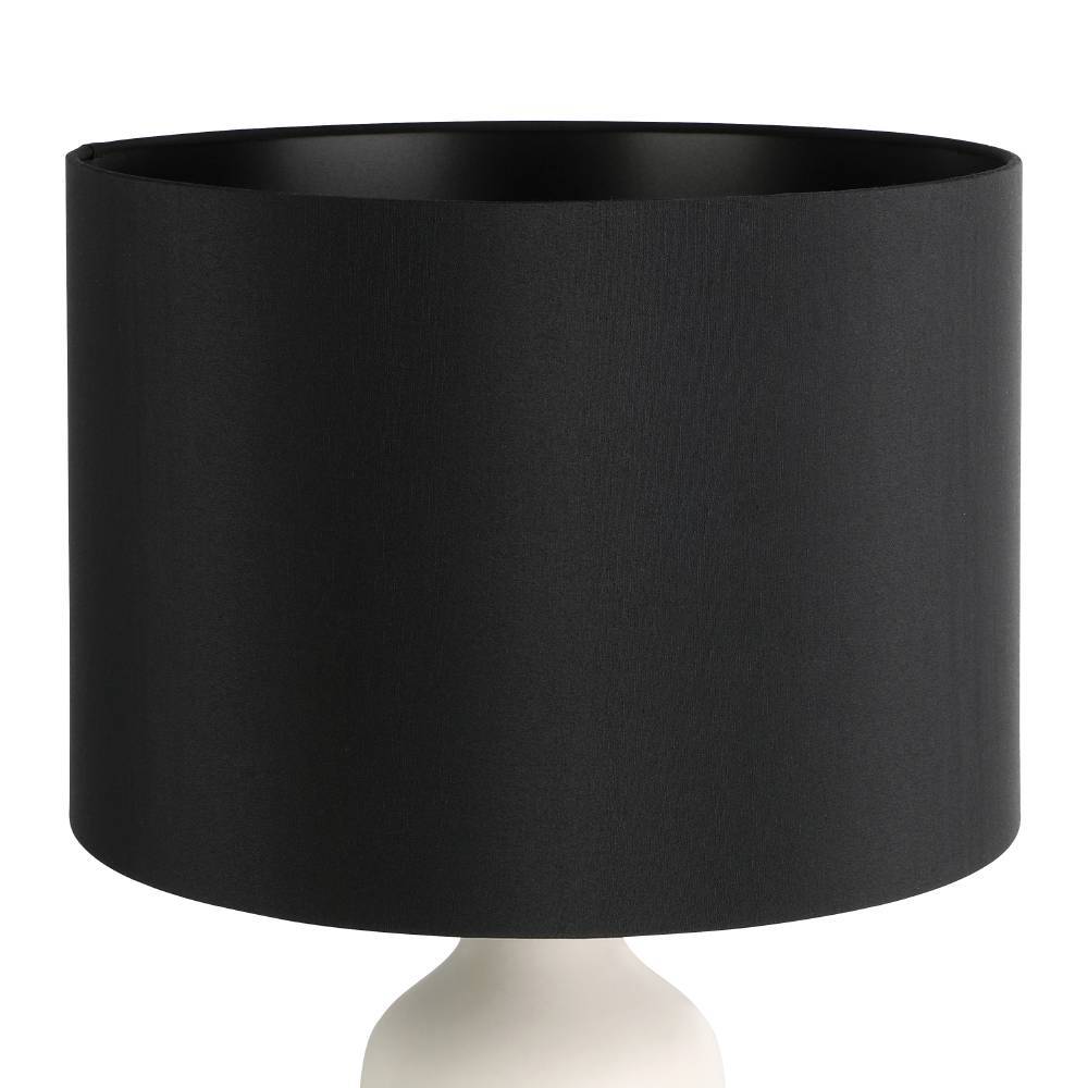 Vinoza 53cm Blanco lámpara de mesa De Eglo - Con una base blanca decorada con líneas minimalistas que representan a una mujer con sombrero, la lámpara añade un toque sofisticado y artístico a su hogar.