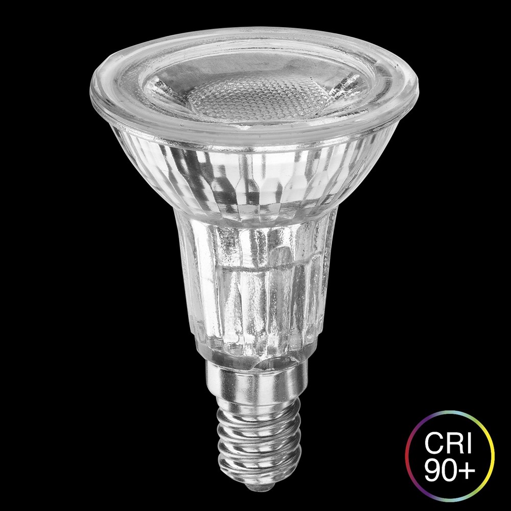 E14 LED PAR16 5W 2700K Regulable Transparente De Unison - LED PAR16 E14 5W es una potente fuente de luz que proporciona una luz c&aacute;lida de 2700 K y un flujo luminoso de 340 l&uacute;menes.