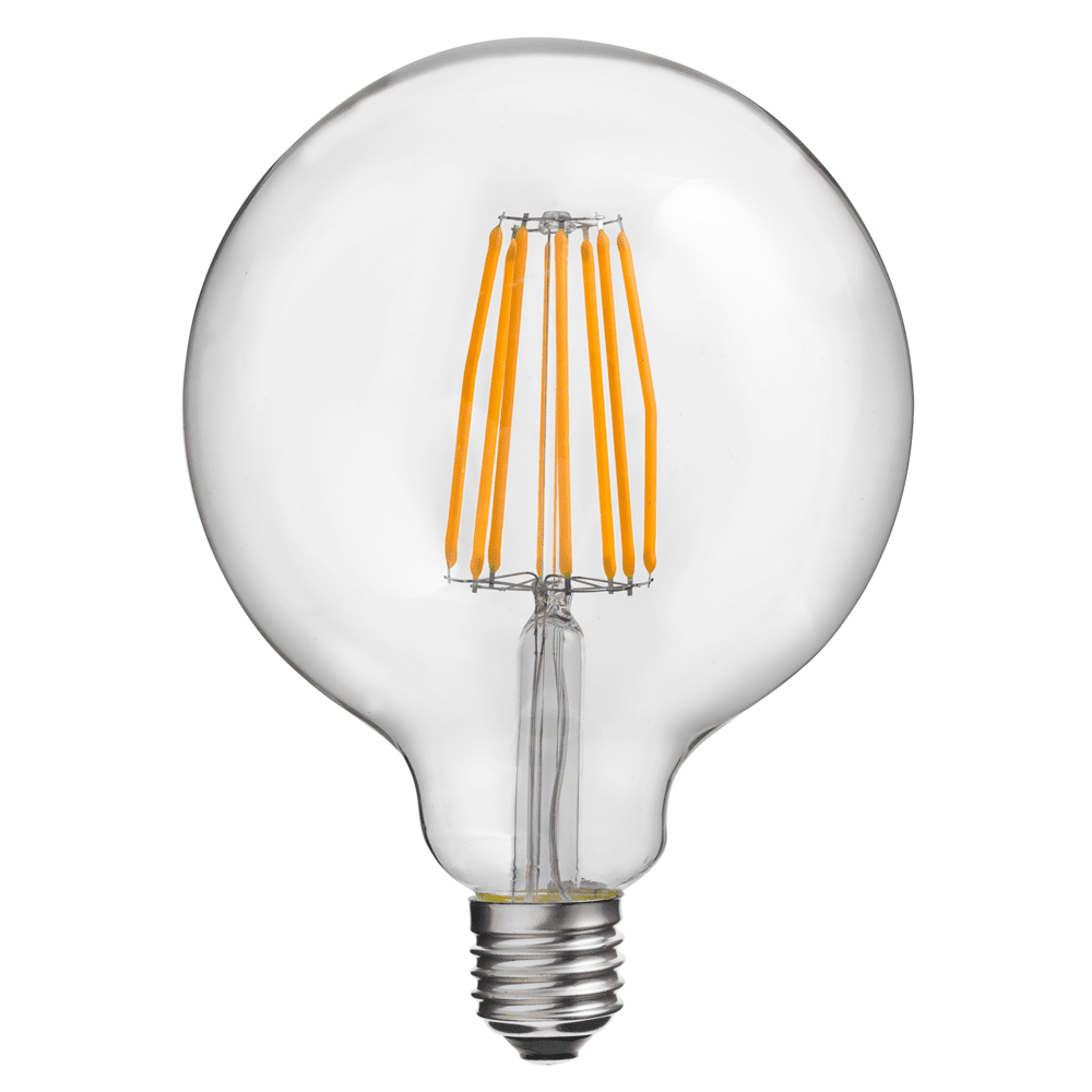 E27 Globo 8W 2700K Regulable Transparente De Unison - La l&aacute;mpara tiene una potencia de 8W y una temperatura de color de 2700K, lo que proporciona una luz c&aacute;lida y agradable.