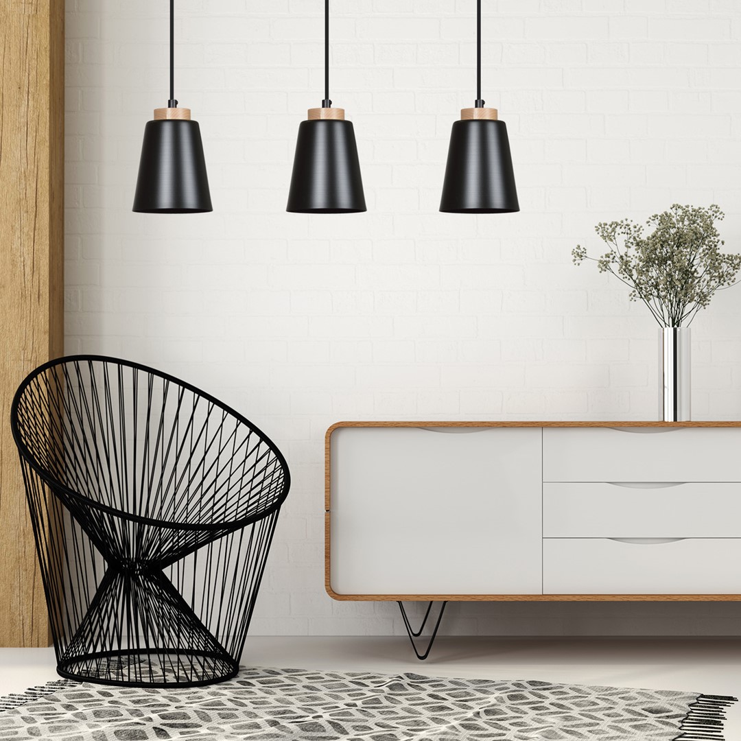 Bolero 66cm Negro Lámpas de techo De Emibig Lighting - La lámpara de techo Bolero de estilo escandinavo es una excelente opción para la sala de estar, el dormitorio o la oficina en casa.