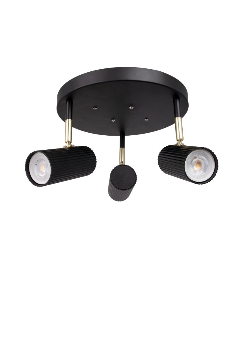 Hubble 3 Negro foco de techo De Globen Lighting - 