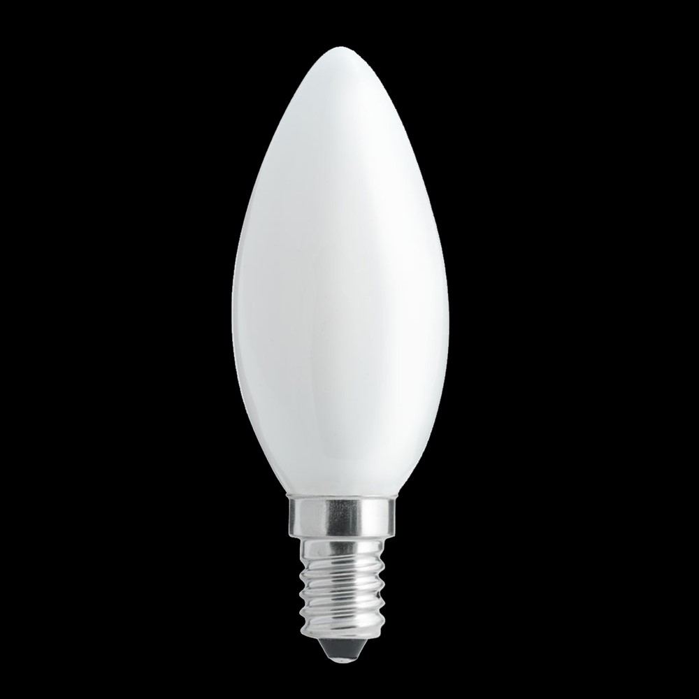 E14 4,5W 2700K Regulable en 3 niveles Blanco De Unison - L&aacute;mpara de ara&ntilde;a con fuente de luz E14 de color opalino y efecto de 4,5 W y luz c&aacute;lida de 2700 K que proporciona una iluminaci&oacute;n suave y atmosf&eacute;rica.