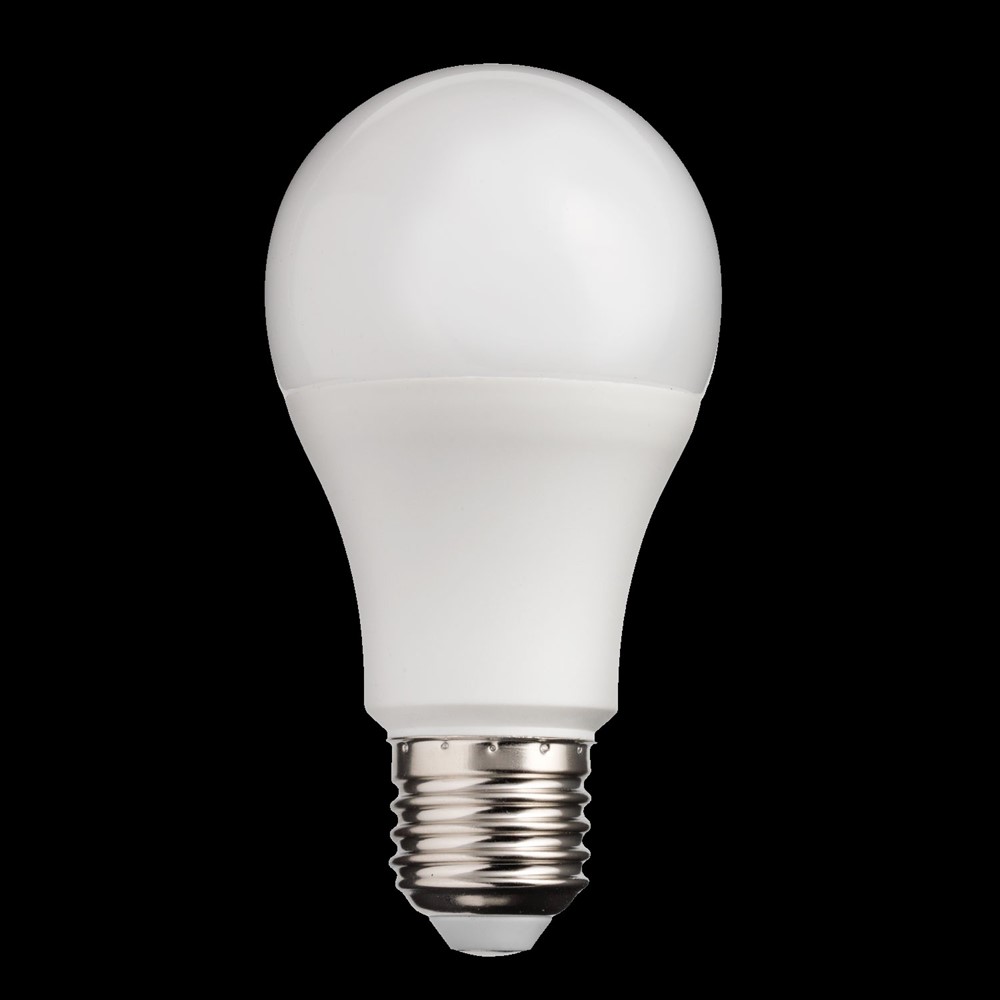 E27 sensor de movimiento 9W 3000K Blanco De Unison - Esta fuente de luz con sensor de movimiento opalino regular es una opci&oacute;n de bajo consumo energ&eacute;tico con una salida de 9 W y una luz blanca c&aacute;lida de 3000 K.
