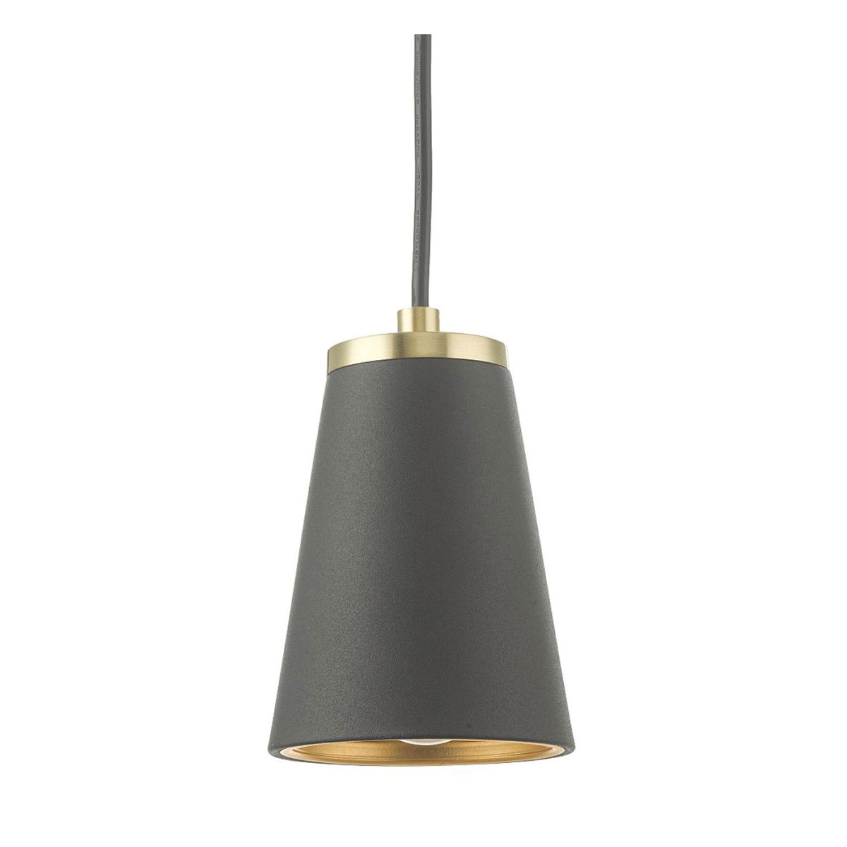 Imagen ampliada de Cone Ø9 Oro negro lámpara de ventana De Oriva - Esta moderna l&aacute;mpara de ventana combina una elegante pantalla negra con sofisticados detalles de lat&oacute;n y le da a su ventana un aspecto elegante y exclusivo.