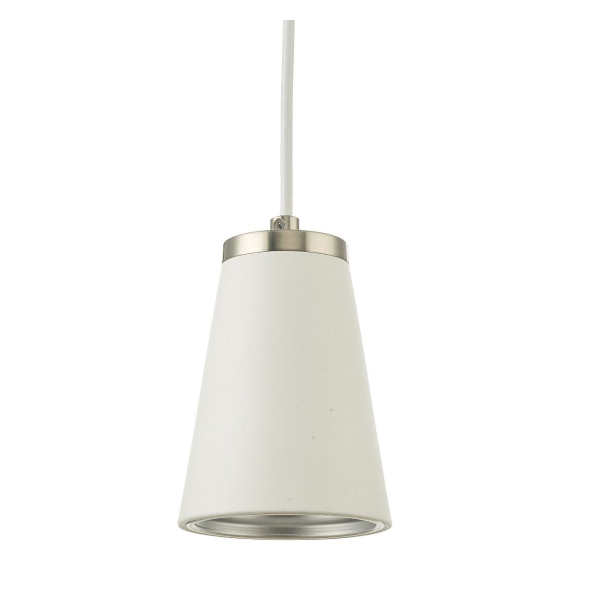 Cone Ø9 Satén blanco lámpara de ventana De Oriva - Esta moderna l&aacute;mpara de ventana combina una elegante pantalla blanca con refinados detalles satinados y le da a su ventana un aspecto elegante y exclusivo.
