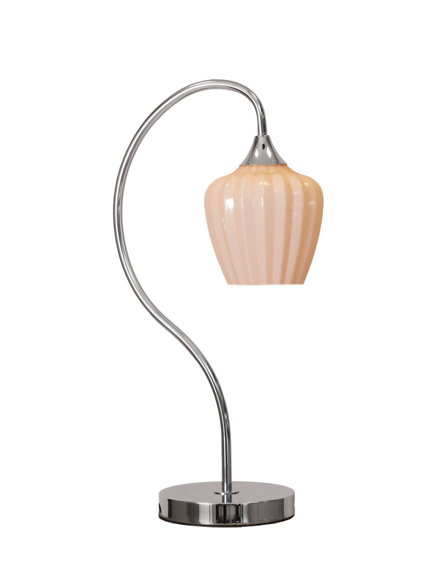 Amalfi 50cm Albaricoque lámpara de mesa De PR Home - La pantalla de malla proporciona una luz agradable, convirtiendo a Amalfi en una l&aacute;mpara de mesa decorativa ideal para una mesa auxiliar, un escritorio o una mesita de noche.