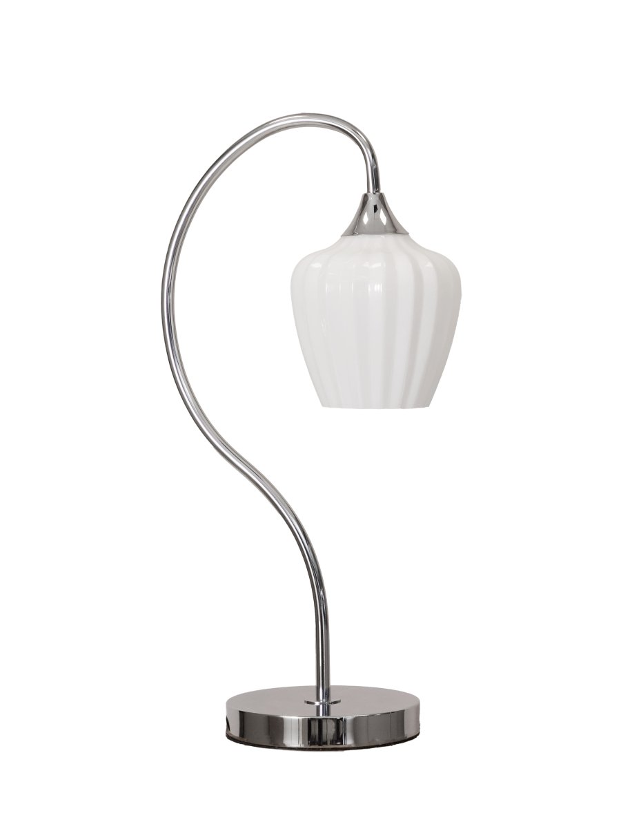 Amalfi 50cm Blanco lámpara de mesa De PR Home - La lámpara de mesa Amalfi cautiva con su diseño elegante y atemporal, con una forma suave y característica que recuerda a una campanilla de invierno.