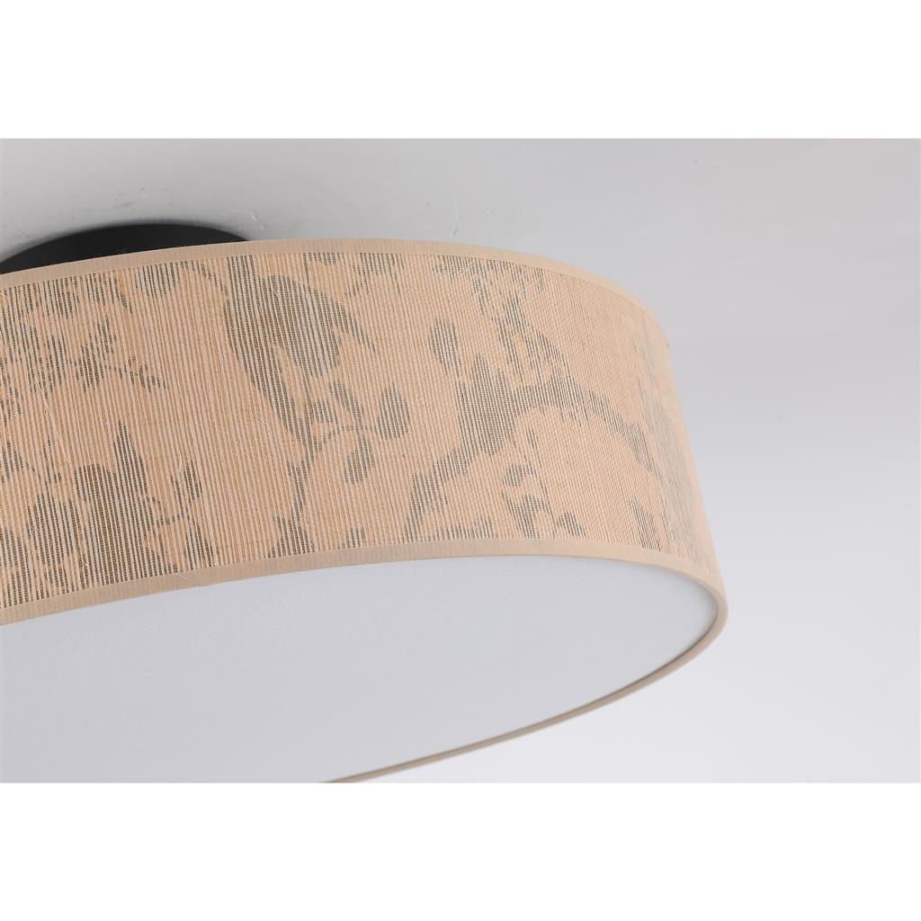 Isla Ø55 Marrón claro plafón De Searchlight - Isla es una hermosa lámpara de techo con pantalla de papel reciclado ecológico y un delicado estampado de hojas en tonos naturales, perfecta para crear un ambiente cálido y relajante.
