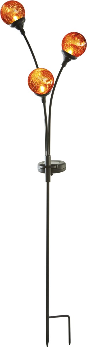 Trieste Ámbar lámpara solar De Star Trading - Cada esfera tiene una fuente de luz LED integrada que difunde una luz cálida y uniforme por todo el jardín.